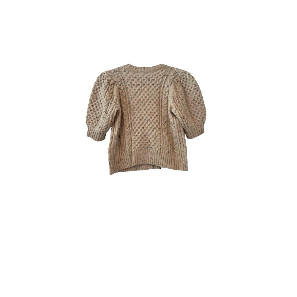 RAILS Isla Cardigan Sweater Short Puff Sleeve Cream Confetti Medium Wool Blend - Picture 7 of 8